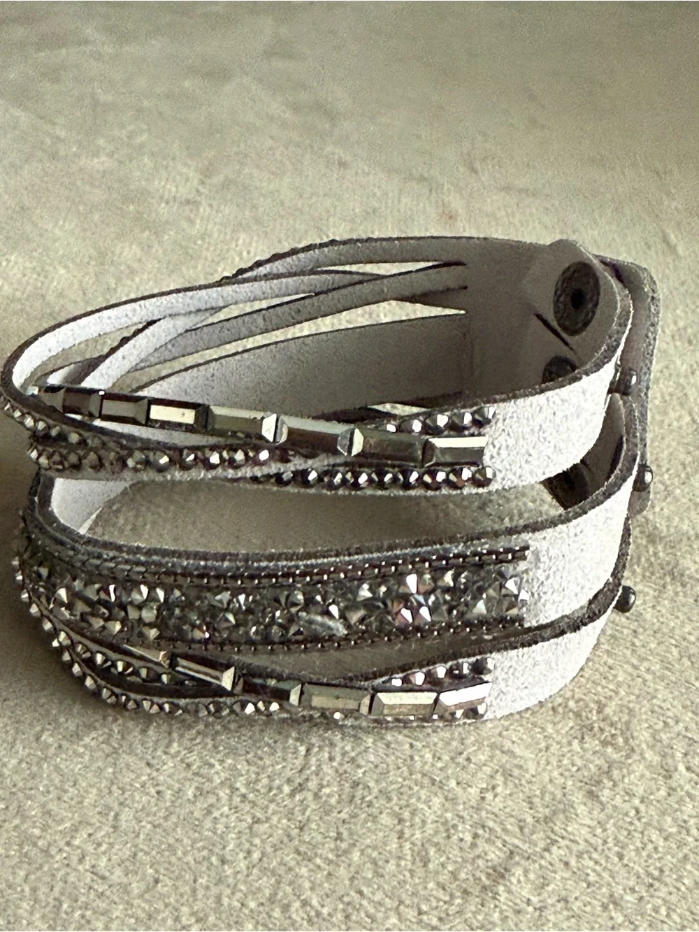 Crystal Multi-Row Wrap Bracelet - Silver